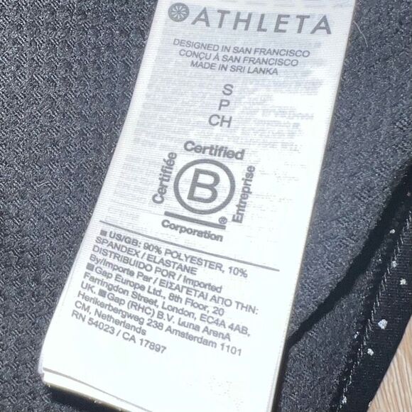 Athleta Whistler Half Zip Quick Dry Fitted Pullover, Black & Spots Women’s Small - Picture 6 of 13